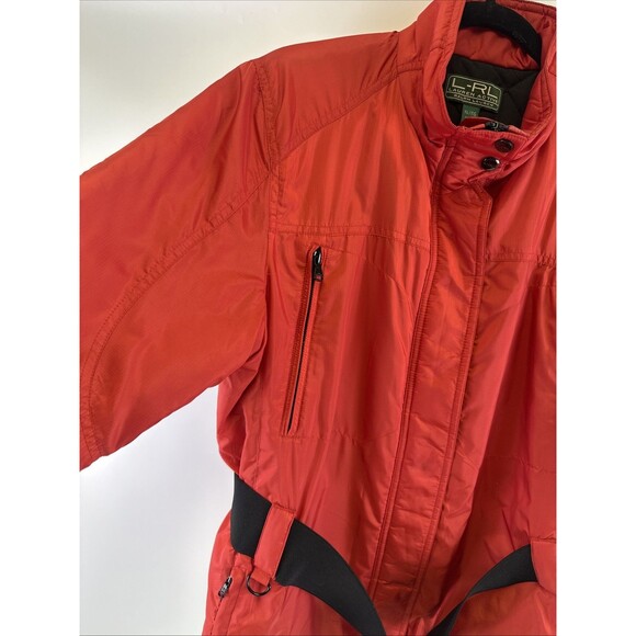 Lauren Active Ralph Lauren Red Ski Coat Zip Belted Jacket Snap Vintage Womens XL - Picture 3 of 16